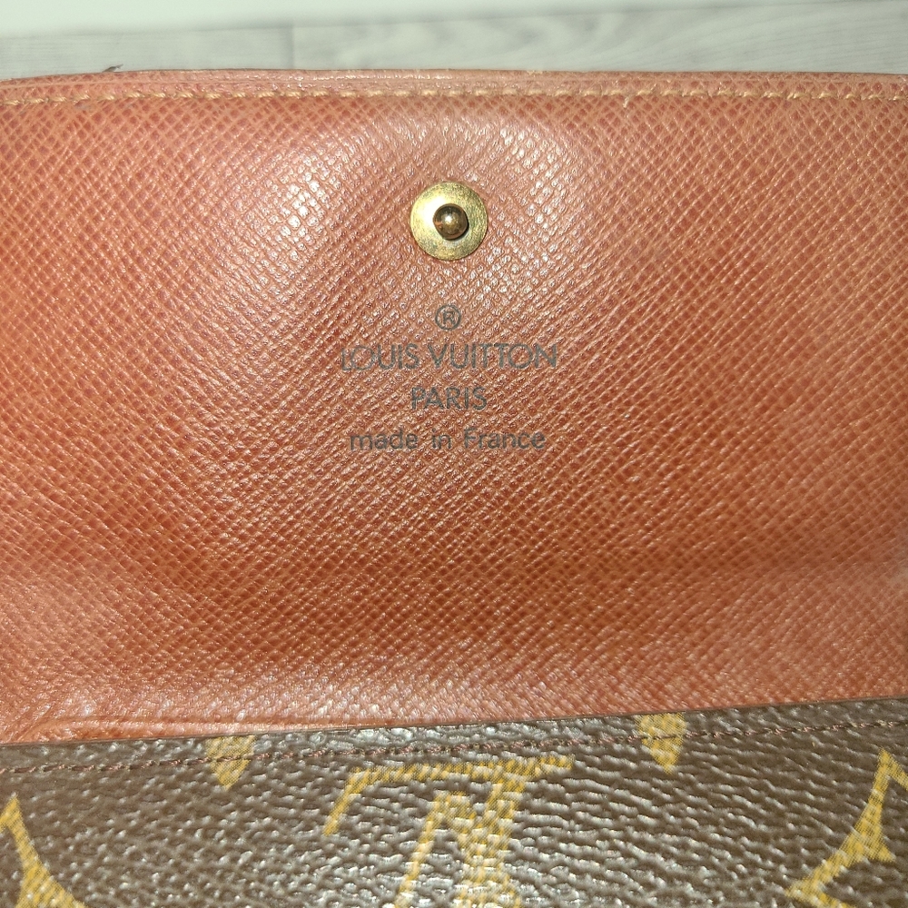 Authentic Louis Vuitton Wallet Coin Purse Brown Tan Leather - Picture 5 of 15